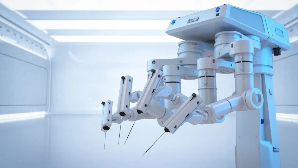 Robot bedah dirancang dengan sistem kontrol mikro yang mampu melakukan gerakan dengan tingkat presisi jauh melampaui kemampuan tangan manusia.