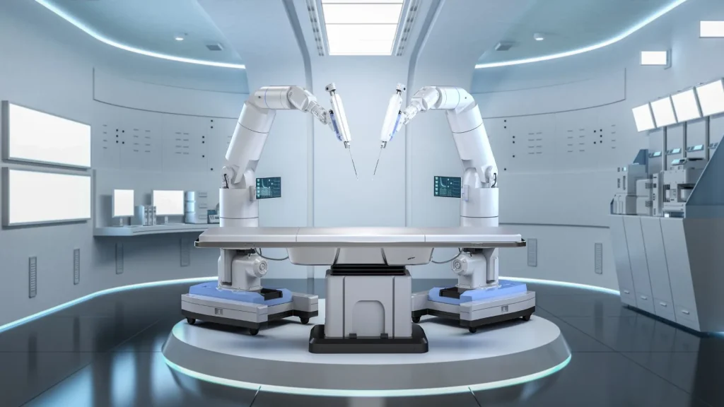 Presisi pada robot bedah mengacu pada kemampuan sistem untuk melakukan gerakan sangat halus dan akurat pada skala milimeter.