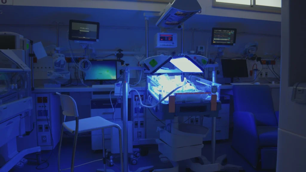 Infant warmer dengan LED phototherapy merupakan perangkat medis neonatal yang menggabungkan fungsi pemanas dan terapi cahaya dalam satu sistem terpadu.