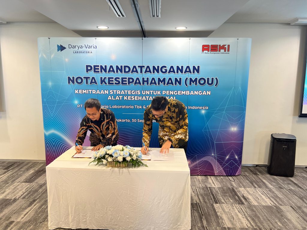 PT Darya-Varia Tbk dan PT Astra Komponen Indonesia Menandatangani MOU Kemitraan Strategis untuk Pengembangan Alat Kesehatan Lokal